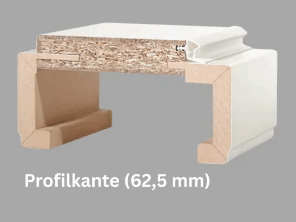 Herholz Türzarge Weiß Profilkante 62,5 mm