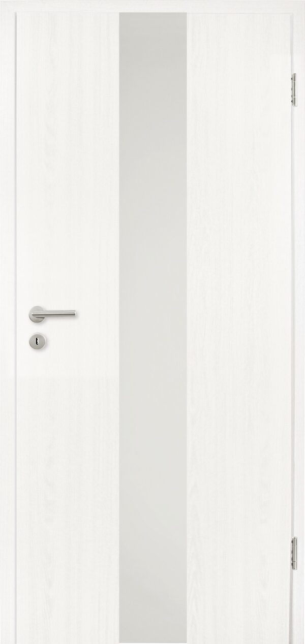 Modern Vision Decora Esche Weiß deckend Innentür (inkl.  satiniert Weiß Direktverglasung 9211 mittig)