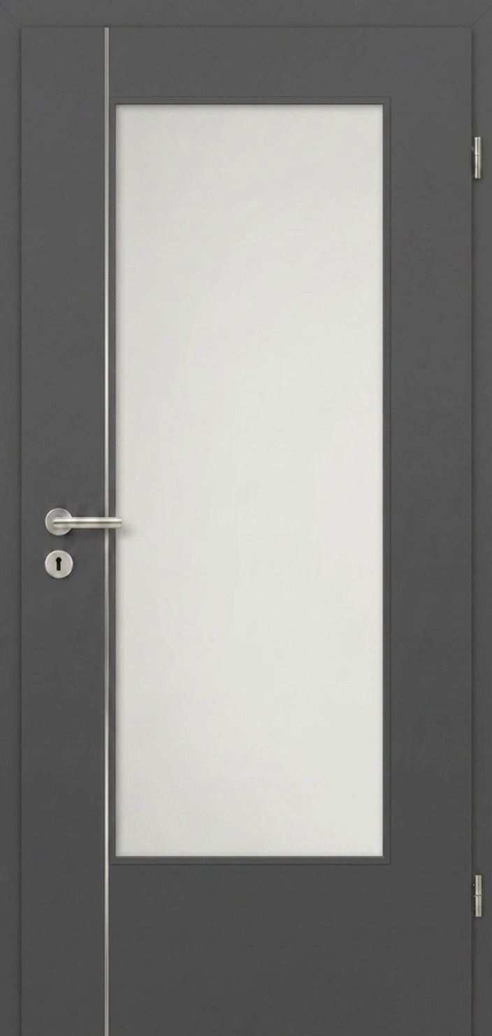 Modern Fusion 3 Decora Titangrau - (Tur mit Verglasung 3021 V 055)
