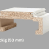 Herholz Türzarge Weiß Eckig 50 mm